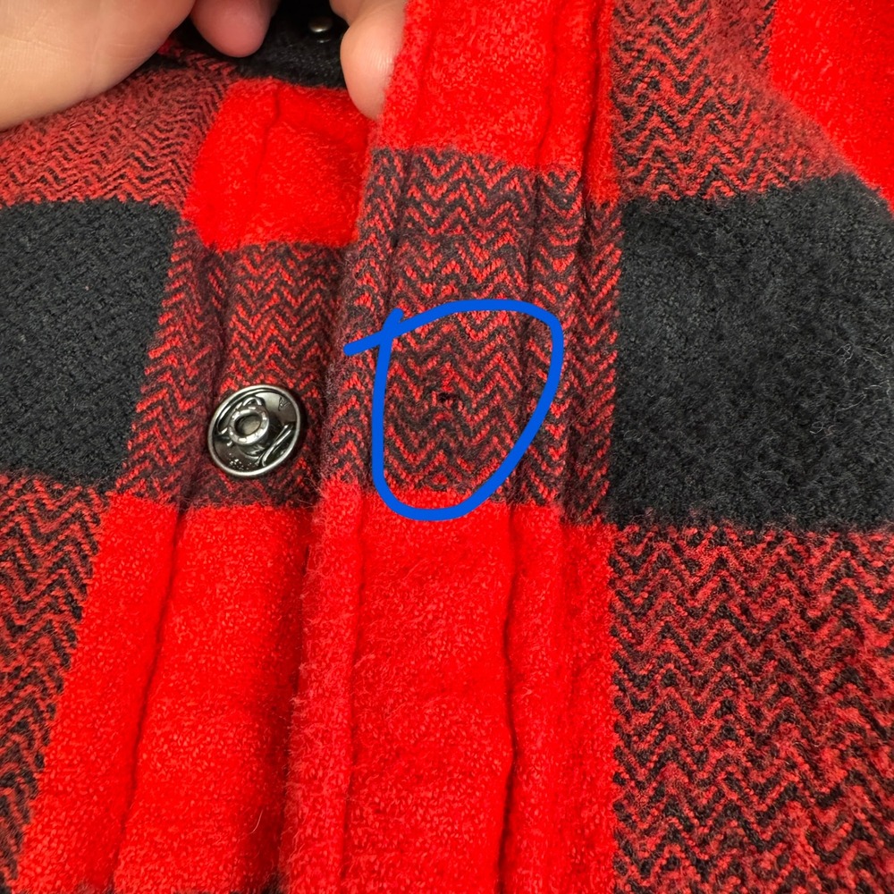 Woolrich Mens XXL Buffalo Plaid Insulated Shirt Jacket Red‎ Black Quilted 6151 - Picture 8 of 9